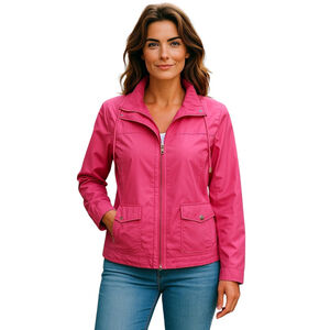 Pink Spring Jacket Women’s Size Petite Medium Studio Works Petite Lined